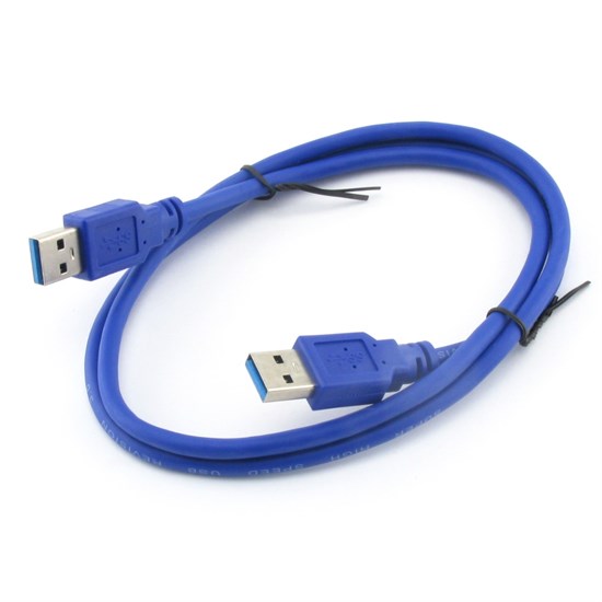 Кабель USB тип A-A 1.0м (для устройств с разъёмом типа A) Cablexpert, USB 3.0, экран, синий 33247 - фото 11505