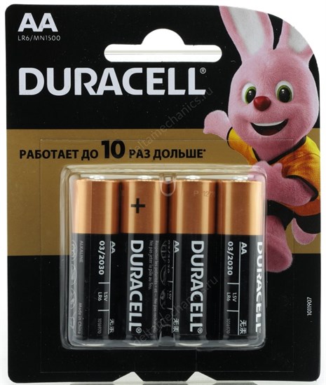 AA (LR06) Duracell Basic MN1500, 1.5V, упаковка 4шт. 35572 - фото 15212