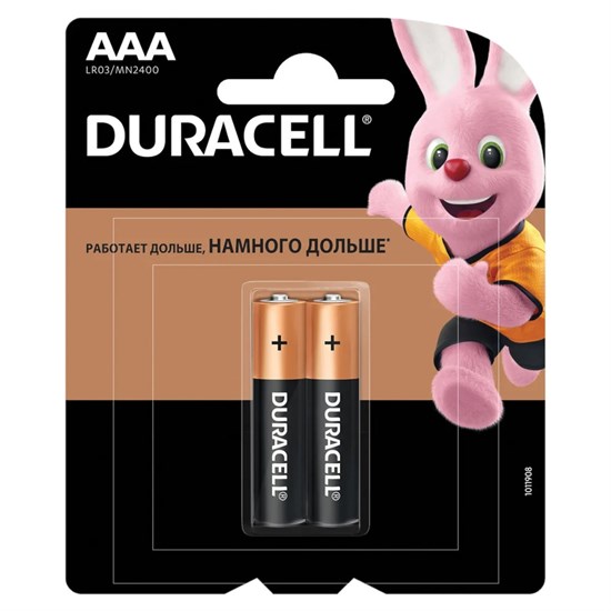 AAA (LR03) Duracell Basic MN2400, 1.5V, упаковка 2шт. 35762 - фото 15575