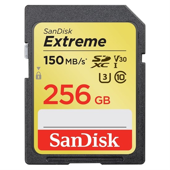 SD Memory Card SDXC 256GB Class10 UHS-I U3 V30 SanDisk Extreme 150 MB/s (SDSDXV5-256G-GNCIN) 36630 - фото 17194
