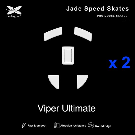 Ножки для мыши (глайды) X-raypad Jade Speed для Razer Viper Ultimate, комплект из 2-х наборов 37579 - фото 19502