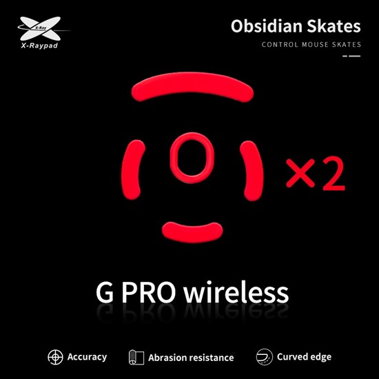 Ножки для мыши (глайды) X-raypad Obsidian Control для Logitech G Pro Wireless, комплект из 2-х наборов 37589 - фото 19523