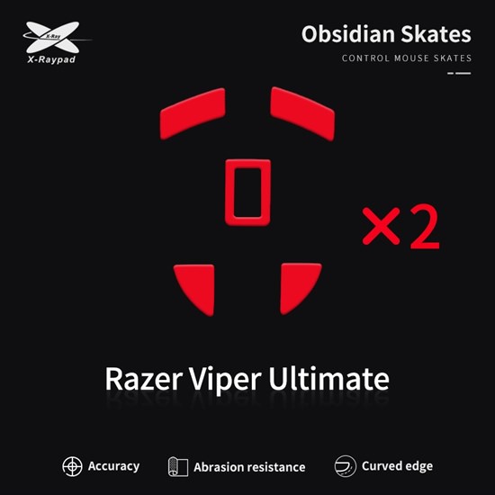 Ножки для мыши (глайды) X-raypad Obsidian Control для Razer Viper Ultimate, комплект из 2-х наборов 37590 - фото 19525