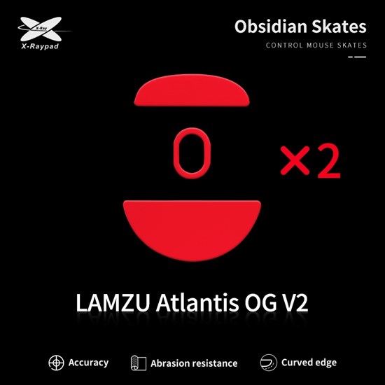 Ножки для мыши (глайды) X-raypad Obsidian Control для Lamzu Atlantis OG V2, комплект из 2-х наборов 37594 - фото 19533