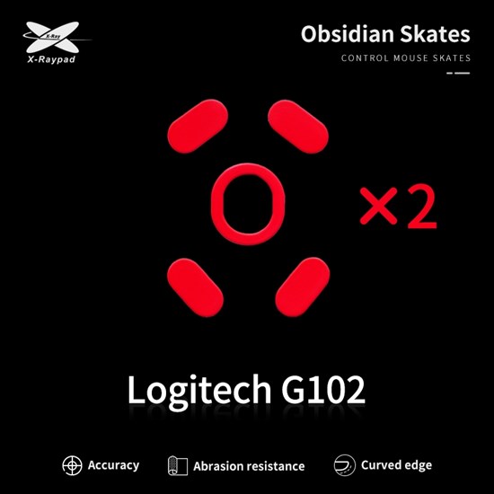 Ножки для мыши (глайды) X-raypad Obsidian Control для Logitech G102/G203, комплект из 2-х наборов 37597 - фото 19539