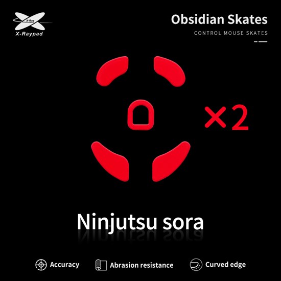 Ножки для мыши (глайды) X-raypad Obsidian Control для Ninjutso Sora, комплект из 2-х наборов 37792 - фото 19816