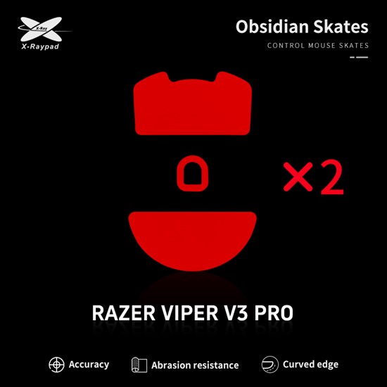 Ножки для мыши (глайды) X-raypad Obsidian Control для Razer Viper V3 Pro, комплект из 2-х наборов 38053 - фото 20094
