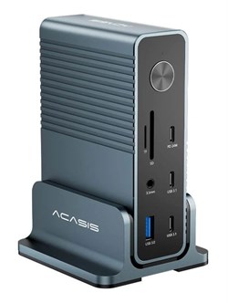 Док-станция 15-в-1 USB Type-C -> 2xUSB Type-C +3xUSB 3.0+DP 4K@60Hz+2xHDMI 4K@60/30Hz+LAN-G+SD/TF+audio+PD 100W ACASIS DS-7A15 38865 - фото 21160