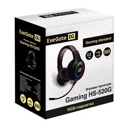 ExeGate Gaming HS-520G (USB, 2x3.5мм, динамик 40мм, кабель 2.5м, рег. громкости, RGB подсветка) 37731 - фото 21352
