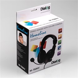 Dialog M-750HV (с регулятором громкости, тканевая оплетка, D=40мм, 32Ом, -60 дБ мик., 2 * 3.5 мм, шнур 2.2 м) 38164 - фото 21465