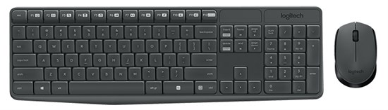Клавиатура+мышь беспроводные Logitech MK235 Wireless Desktop Black USB оригинальная заводская гравировка RU/LAT (920-007948) 32631 - фото 9001