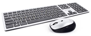 Клавиатура+мышь беспроводные Gembird KBS-8100, Bluetooth, slim, серебро, 109кл., 1600dpi 34915