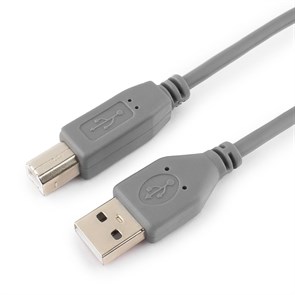 Кабель USB тип A-B 1.8м (USB 2.0) экран, серый, 28AWG, Cablexpert 35825