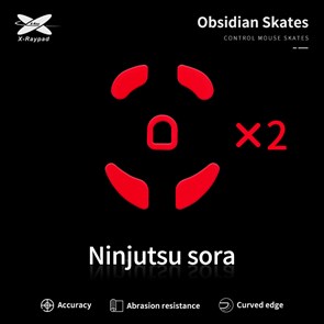 Ножки для мыши (глайды) X-raypad Obsidian Control для Ninjutso Sora, комплект из 2-х наборов 37792