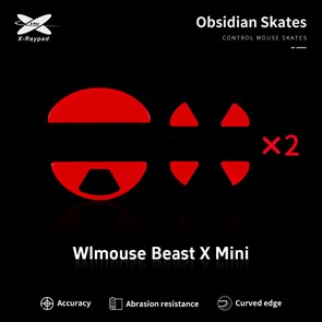 Ножки для мыши (глайды) X-raypad Obsidian Control для WLMouse Beast X Mini, комплект из 2-х наборов 38051