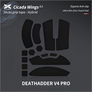 Противоскользящие наклейки на мышь X-raypad Cicada Wings V2 для Razer DeathAdder V4 Pro, чёрные 38839