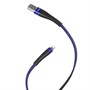 Кабель USB A --> Lightning 8pin (m) 1.2м для Apple, hoco U39 сине-чёрный 35539 - фото 14682