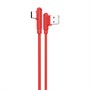 Кабель USB A --> Type-C (M) 1.0м (USB 2.0) hoco X46, красный, угл. разъемы, 2-ст. USB разъем, силиконовая оплетка, 3A 35560 - фото 14724