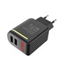 Зарядное устройство 220V -> USB 5V hoco C39A 2xUSB, 2400mA, черное, LED дисплей 35757 - фото 15986