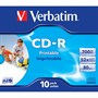 CD-R 700Mb 80min Verbatim 52x, jewel, AZO Wide Inkjet Printable (43325) (упаковка 10шт.) 36520 - фото 16970
