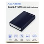 Внешний корпус для 2x2.5" SATA HDD ACASIS DT-S2 (Al, USB 3.0, JMS561, RAID 0/1/JBOD/SPAN, 9.5мм, чехол) 36946 - фото 18111