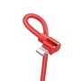 Кабель USB A --> Lightning 8pin (m) 1.2м для Apple, hoco U37, угловой красный 37088 - фото 18463