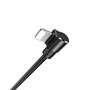 Кабель USB A --> Lightning 8pin (m) 1.2м для Apple, hoco U37, угловой чёрный 37089 - фото 18466
