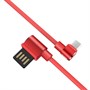 Кабель USB A --> Micro USB 5P (B) 1.2м hoco U37, угловой, красный 37092 - фото 18473