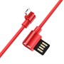 Кабель USB A --> Micro USB 5P (B) 1.2м hoco U37, угловой, красный 37092 - фото 18474