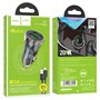 Зарядное устройство а/м 12V -> USB 5V hoco Z47 2xUSB, QC 3.0 20W, + кабель Type-C, прозр. чёрное 37332 - фото 19041