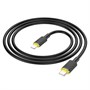 Кабель USB Type-C (M) --> Lightning 8pin (m) 1.2м для Apple, hoco U109, чёрный, 2.4A 37367 - фото 19175