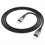 Кабель USB Type-C (M) --> Lightning 8pin (m) 1.0м (USB 2.0) hoco X86, чёрный силикон 37370 - фото 19182