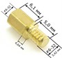 Стойка для печатных плат, латунь, шестигранная, #6-32 UNC / #6-32 UNC * 6 + 5 (упаковка 10 шт.) 35714 - фото 19635