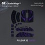 Противоскользящие наклейки на мышь X-raypad Cicada Wings V2 для Pulsar X2, чёрно-фиолетовые 37816 - фото 19887
